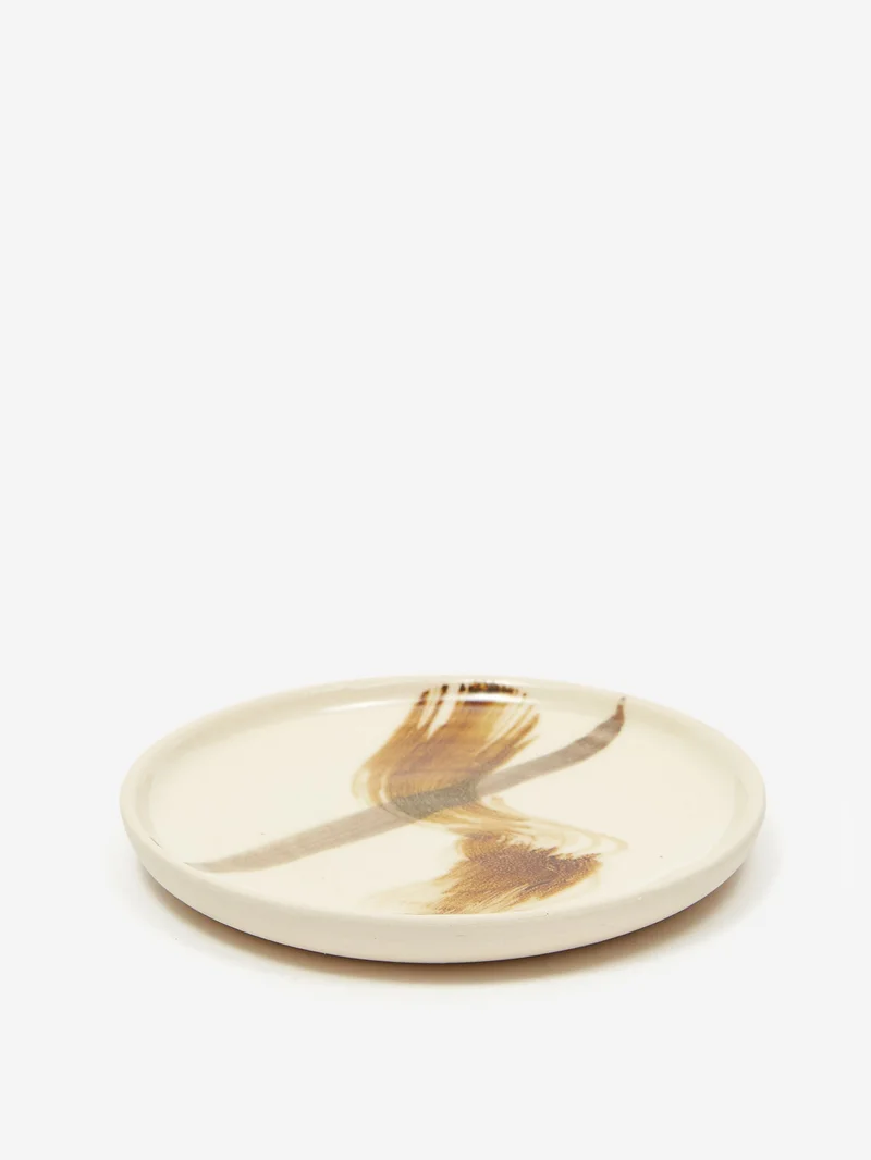 Image of by.noo Handmade Trinket Dish - Brown Brushstroke