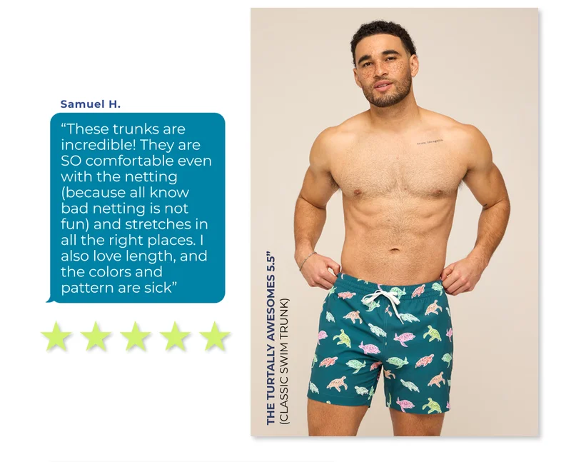 Classic Swim Trunk: The Turtally Awesomes 5.5"