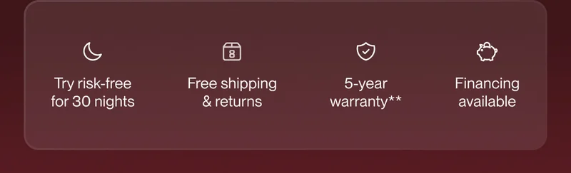 Try risk-free for 30 nights | Free shipping & returns | 5-year warranty