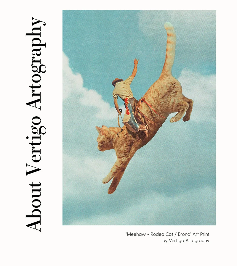 Meehaw - Rodeo Cat / Ronc Art Print by Vertgo Artography.