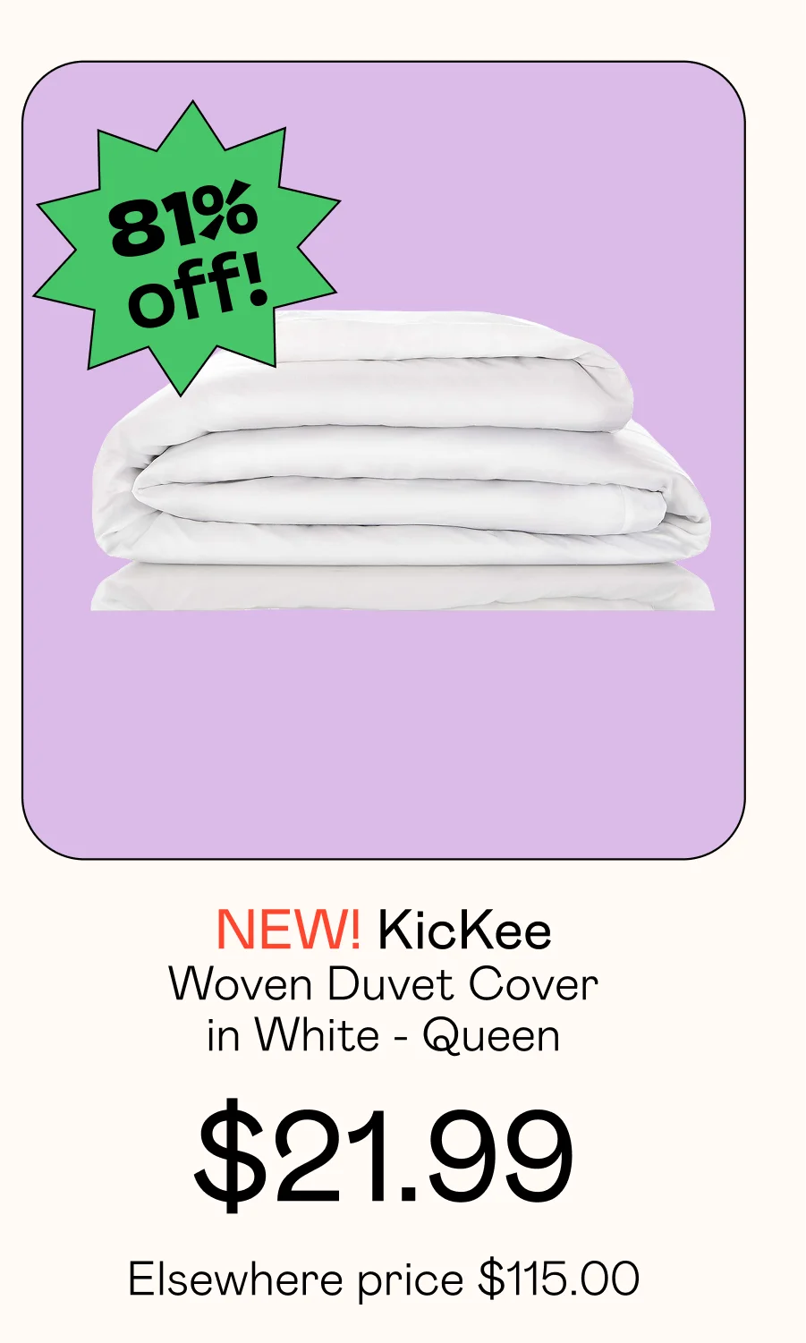 Woven Duvet Cover in White - Queen