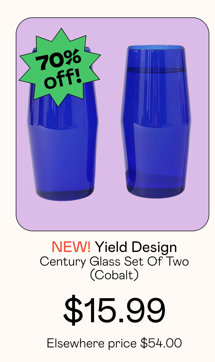 Century Glass Set Of Two (Cobalt)