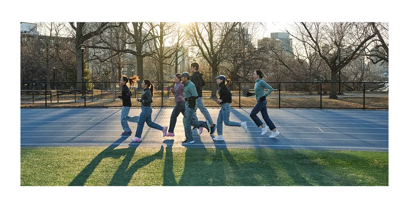 Group of people running