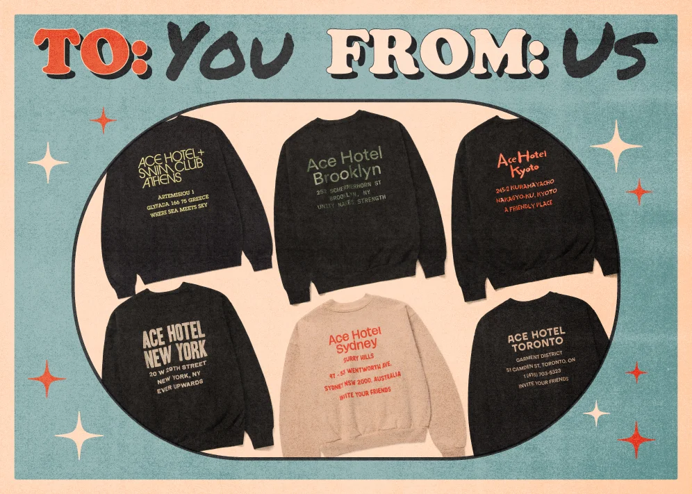 Ace Hotel Valentine's Day promo for February and goings on events at each hotel property.