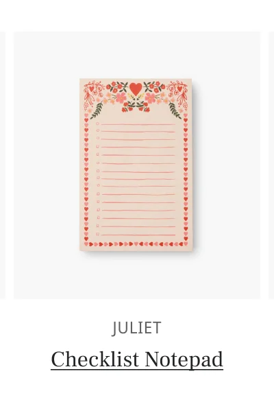 JULIET Checklist Notepad