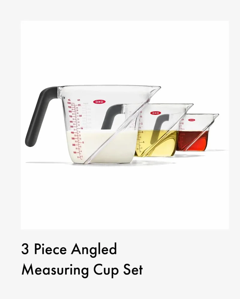 3 Piece Angled  Measuring Cup Set