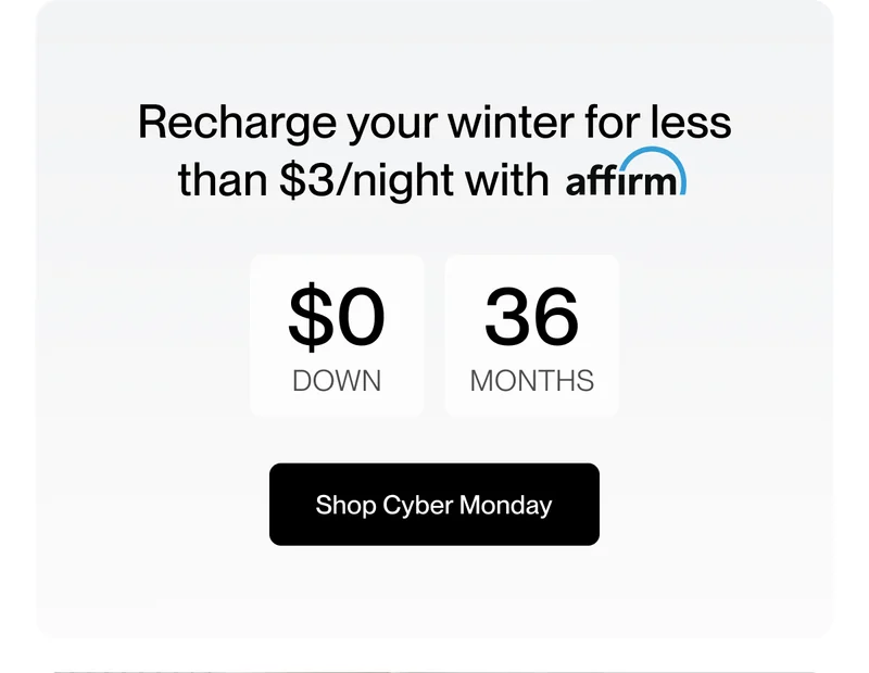 Recharge your winter for less than $3/night with affirm