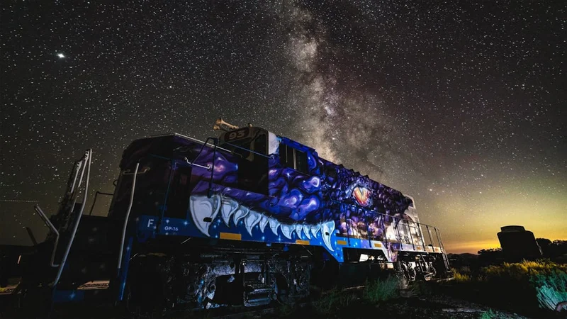Image description: Night sky seen from The Stargazer on Sky Railway in Santa Fe, New Mexico.