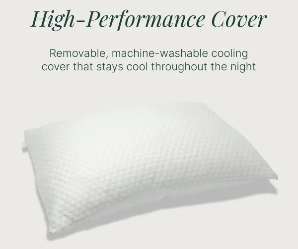 High Performance Cover • Removable, machine-washable cooling cover that stays cool throughout the night