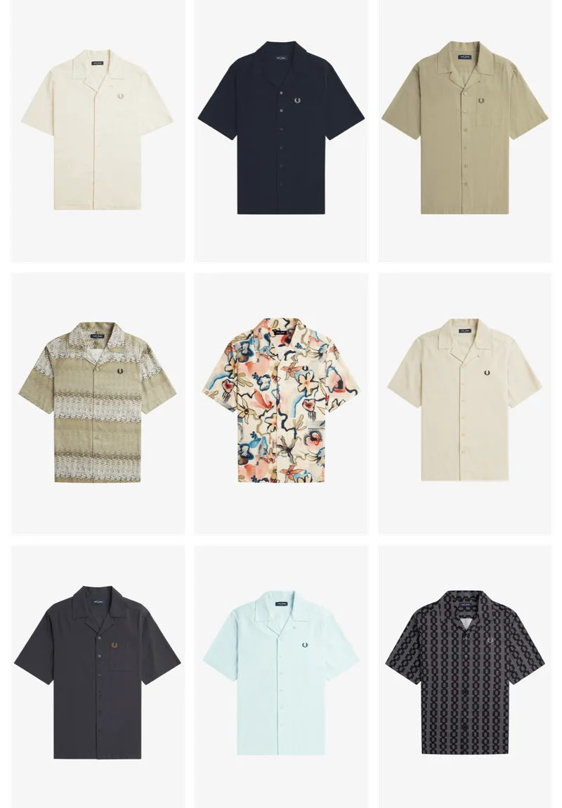 Mens Revere collar shirts - short sleeved