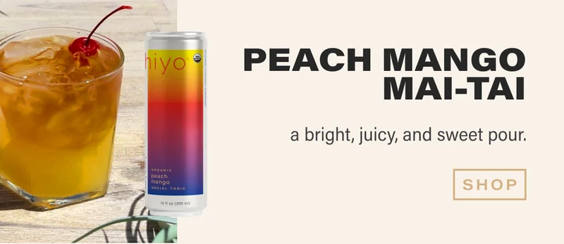 Peach Mango Mai-tai | a bright, juicy, and sweet pour. | [ SHOP ]