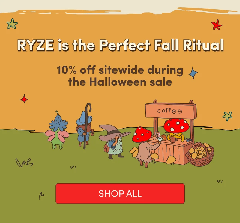 RYZE is the Perfect Fall Ritual | 10% off sitewide during the Halloween sale