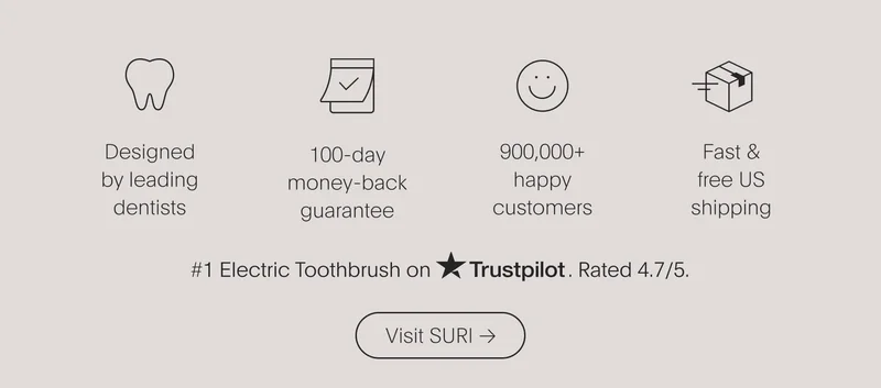 designed by leading dentists | 100-day money-back guarantee | 900,000+ happy customers | fast & free us shipping - visit suri