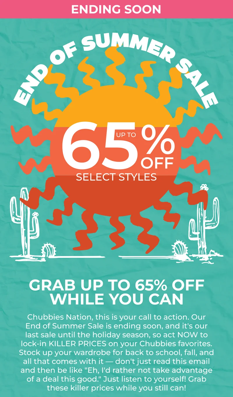 UP TO 65% OFF SELECT STYLES