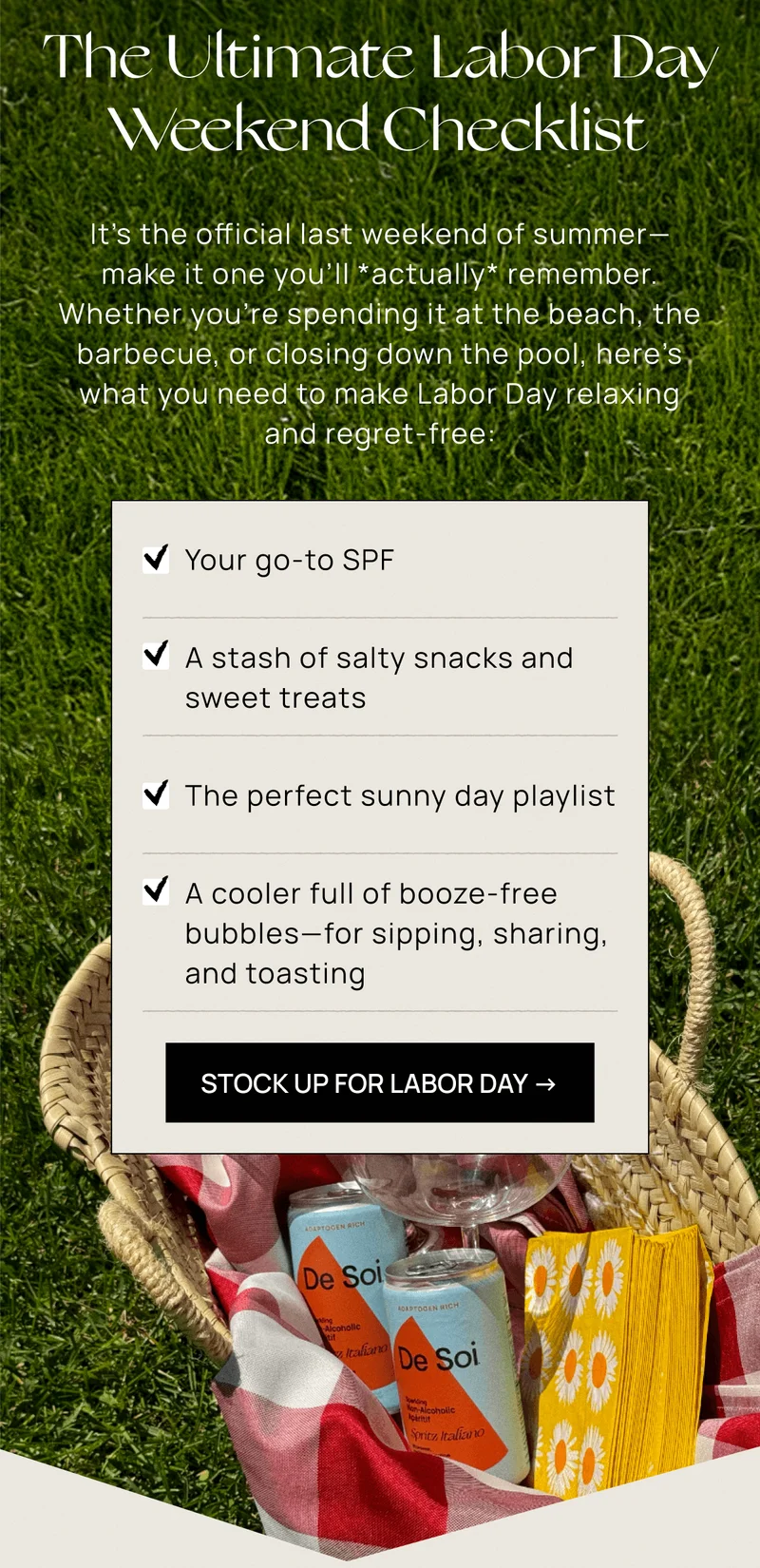 The Ultimate Labor Day Weekend Checklist | Stock up for Labor Day →