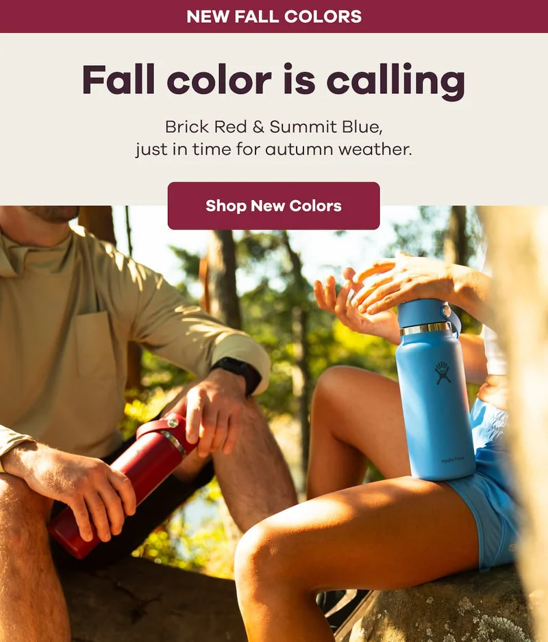 NEW FALL COLORS. Fall color is calling. Brick Red & Summit Blue, just in time for autumn weather. | Shop New Colors