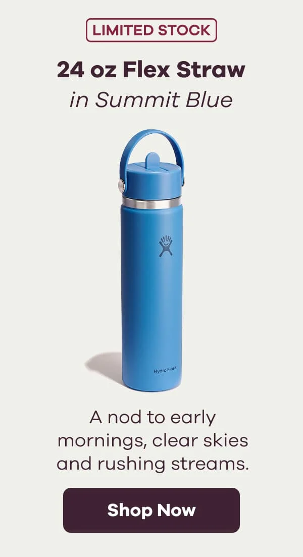 LIMITED STOCK 24 oz Flex Straw in Summit Blue. A nod to early mornings, clear skies and rushing streams. | Shop Now