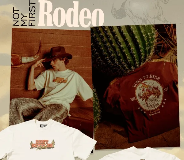 A GIF of a model and various t-shirts