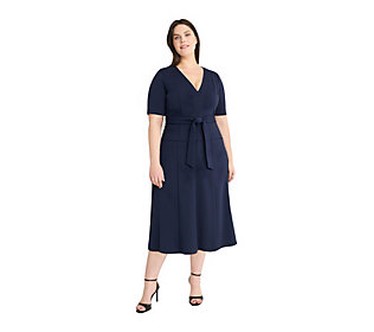 Maggy London Solid Scuba Crepe Dress