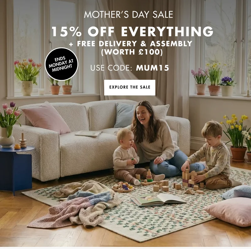 15% off everything + free delivery and assembly - use code: MUM15