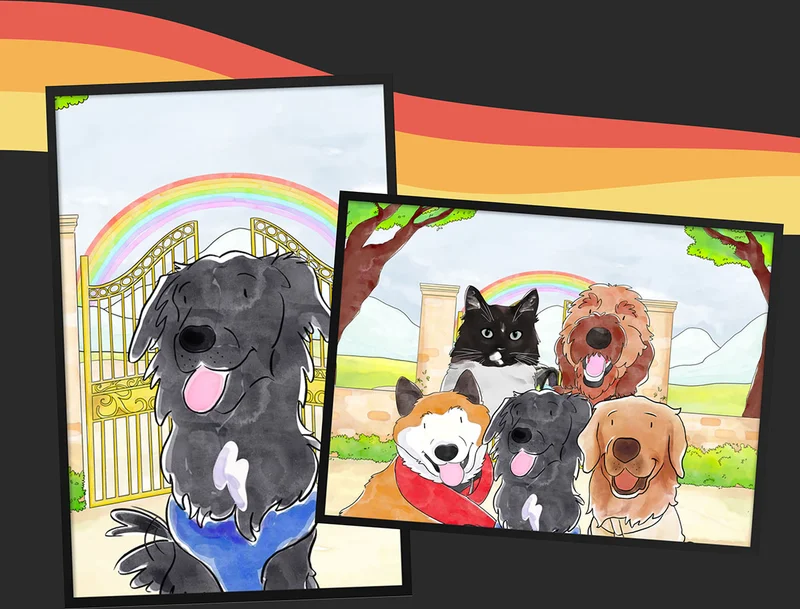 Watercolor Memorial Pet Portrait