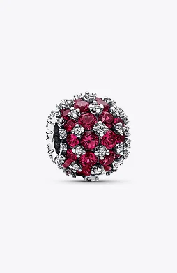 Sparkling Pavé Round Pink Charm