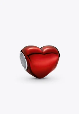 Metallic Red Heart Charm