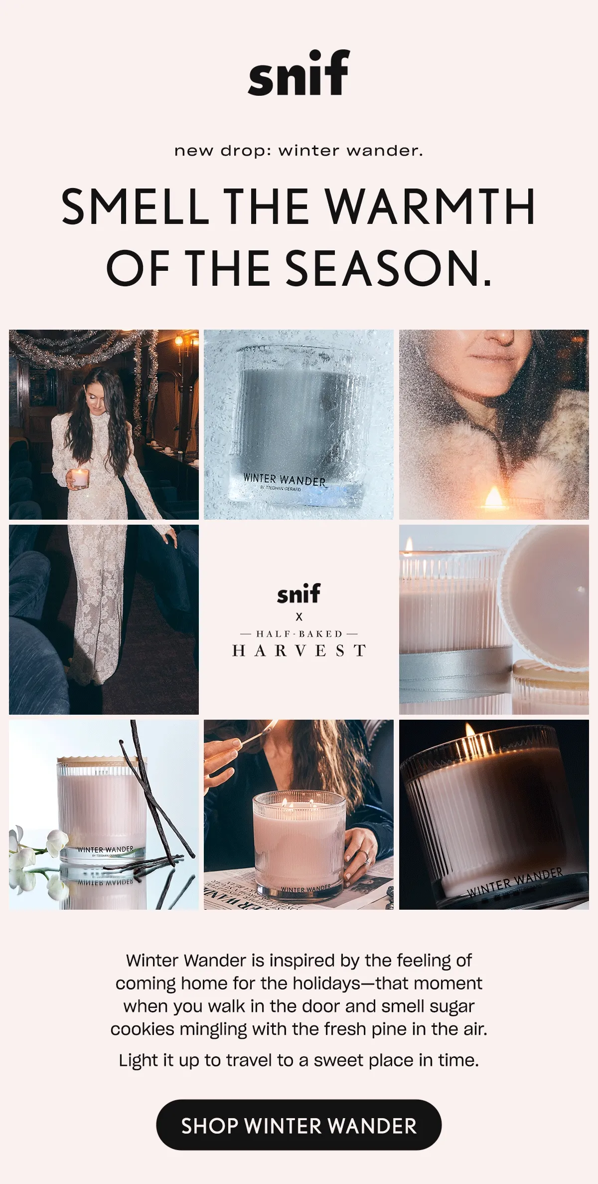 Winter Wander is inspired by the feeling of coming home for the holidays—that moment when you walk in the door and smell sugar cookies mingling with the fresh pine in the air. [Shop Winter Wonder]