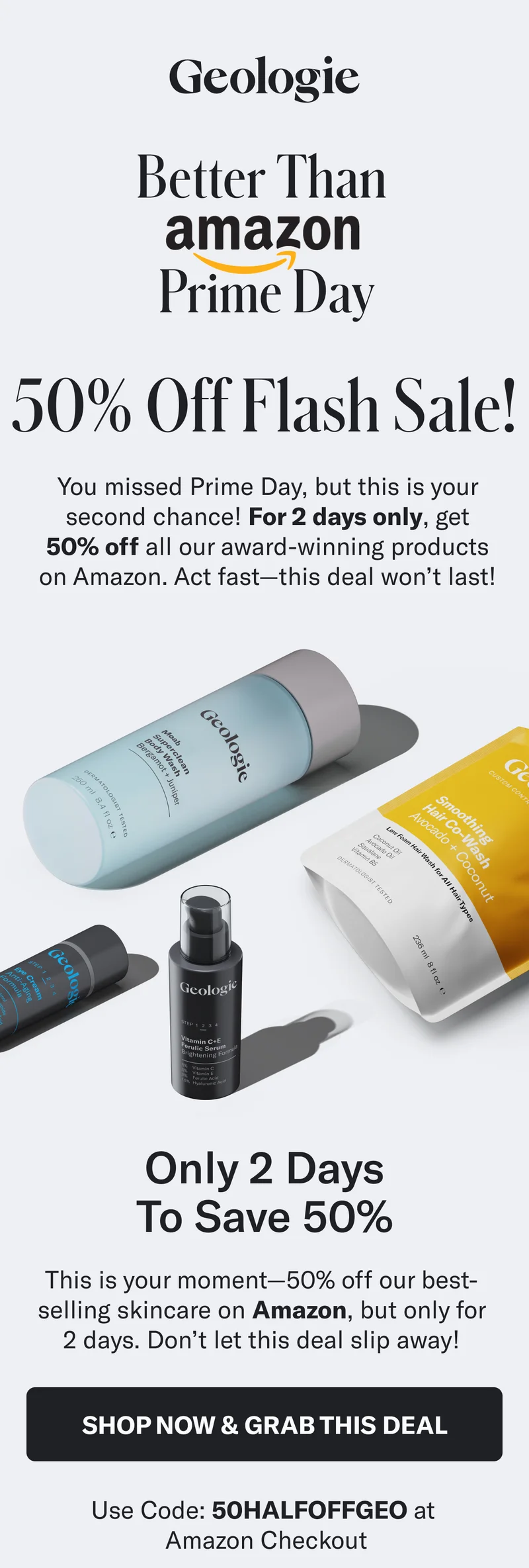 50% off all products on amazon