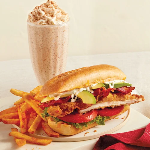 Classic Chicken Sandwich and Cinn-A-Stack® Milkshake