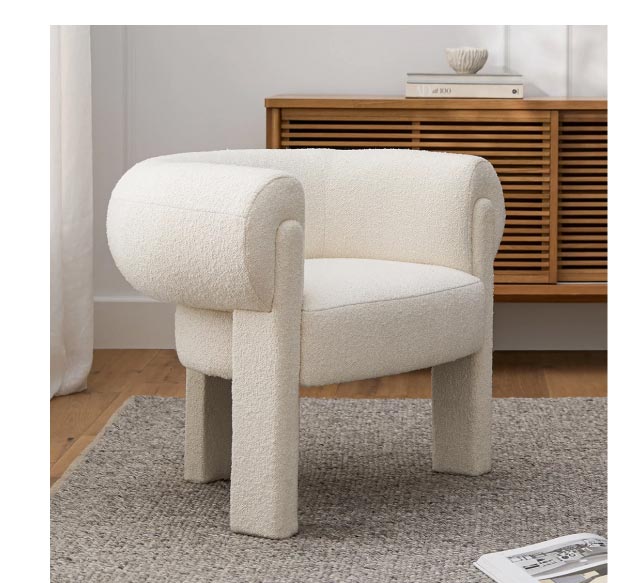 Everse Lounge Chair - Ivory Wool Boucle