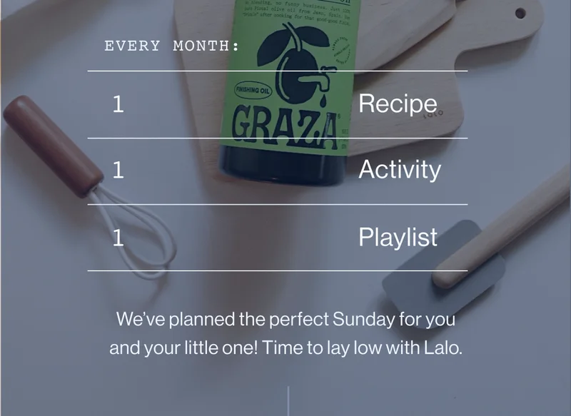 Every month: 1 Recipe, 1 Activity, 1 Playlist.
