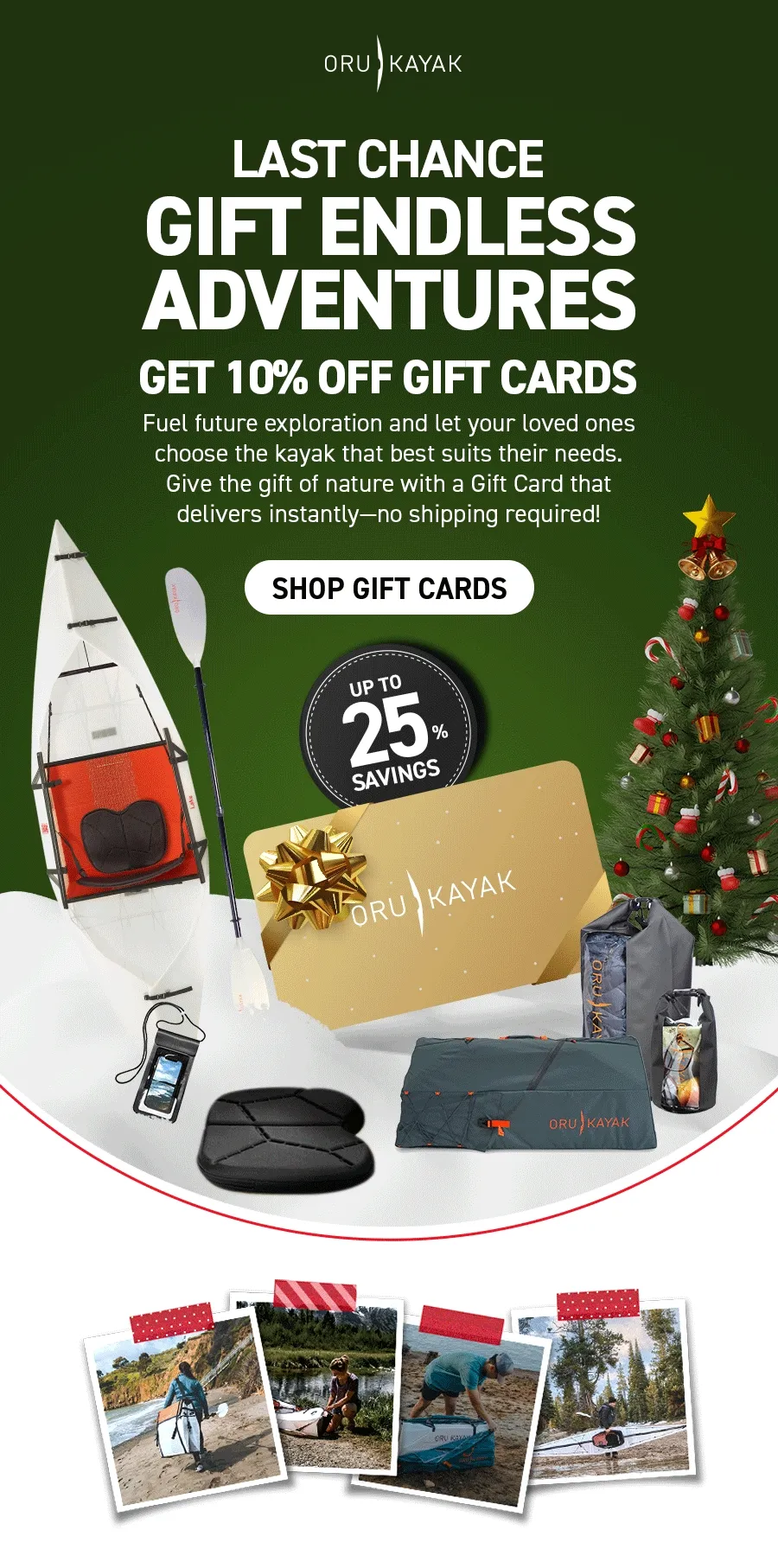 Gift endless adventures! Save 10% on gift card purchases!