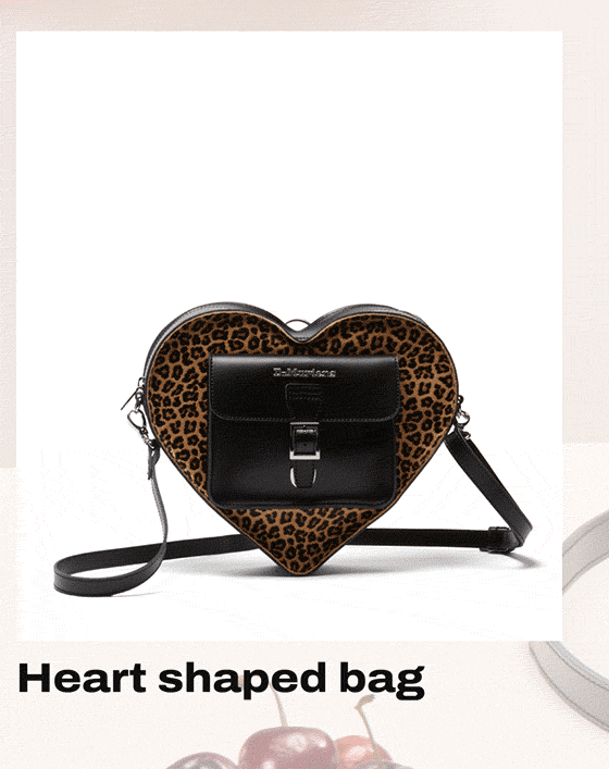 Leopard Hair-On Kiev Leather Heart Shaped Bag