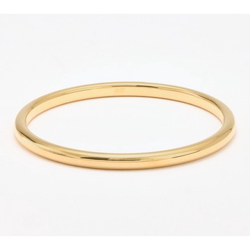 BellaOro D-Shaped Polished Bangle, 14K Gold Over Resin