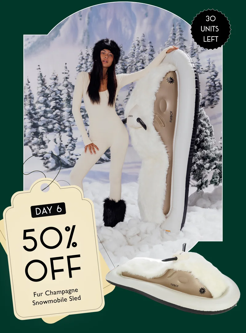 Day 6 - 50% off Fur Champagne Snowmobile - 30 units left!