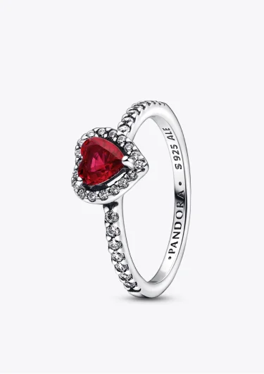 Elevated Red Heart Ring