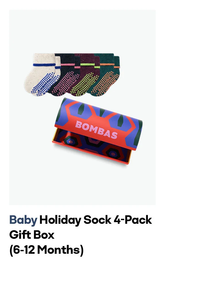 Baby Holiday Gripper Sock 4-Pack Gift Box (6-12 Months)