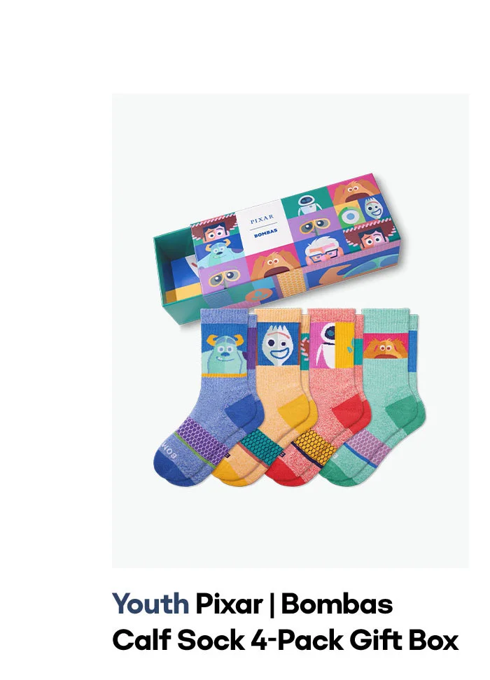 Youth Pixar | Bombas Calf Sock 4-Pack Gift Box
