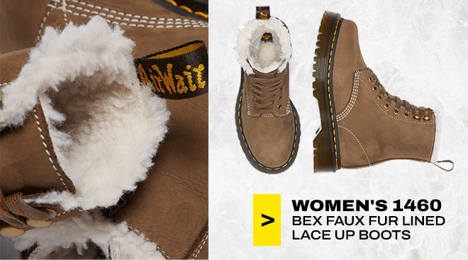Womens 1460 Bex Faux Fur Lined Lace Up Boots