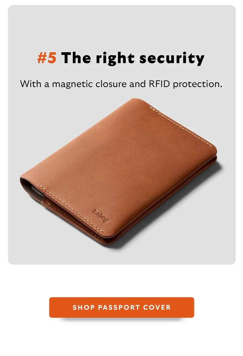 #5 The right security  With a magnetic closure and RFID protection.