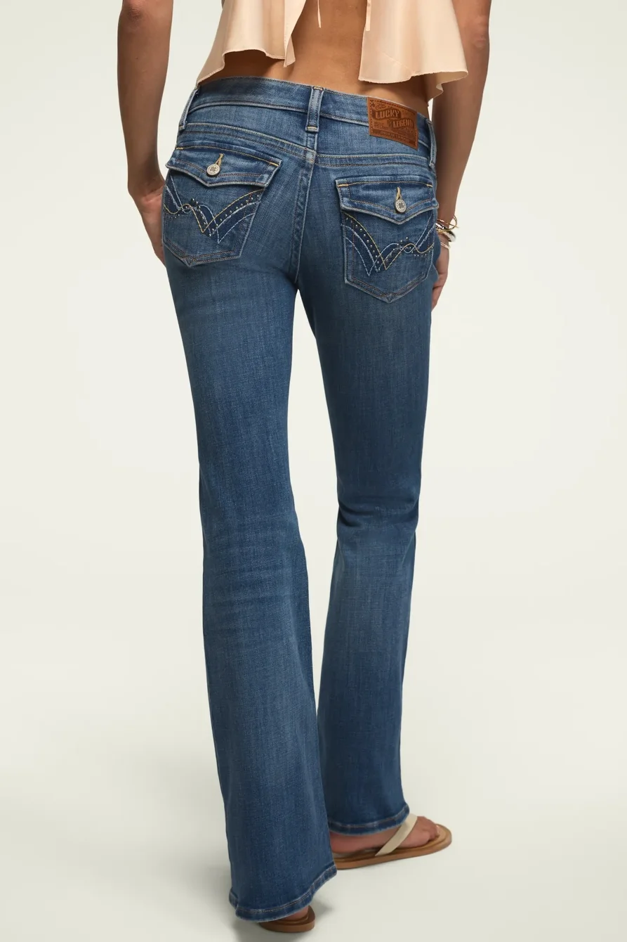 Image of Lucky Brand Low Rise Flare - Women's Pants Denim Flare Flared Jeans in Dance Party Wash