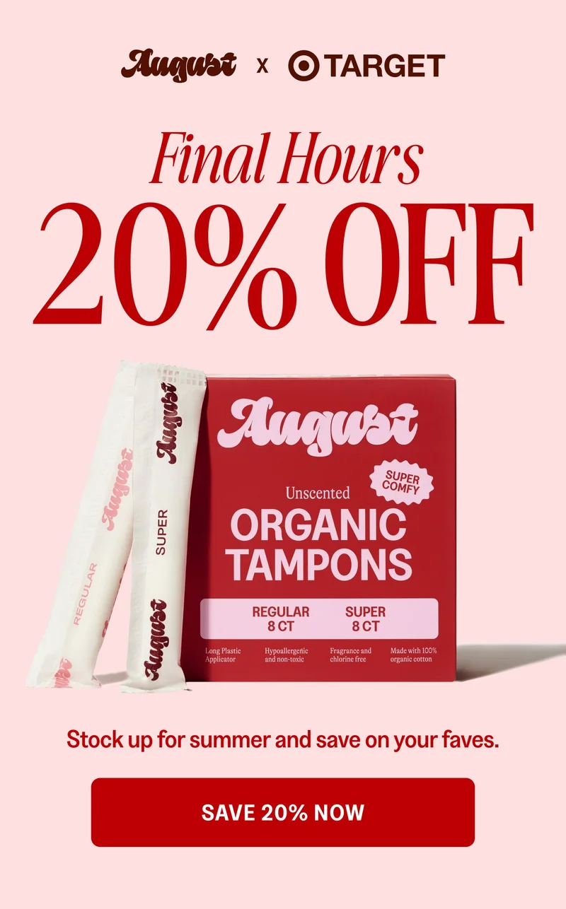 x Final Hours 20% OFF Stock up for summer and save on your faves. Save 20% Now