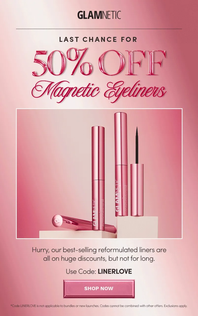 FINAL CALL to shop Magnetic Eyeliners are 50% off use code LINERLOVE