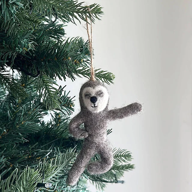 Poseable Sloth Felt Ornament