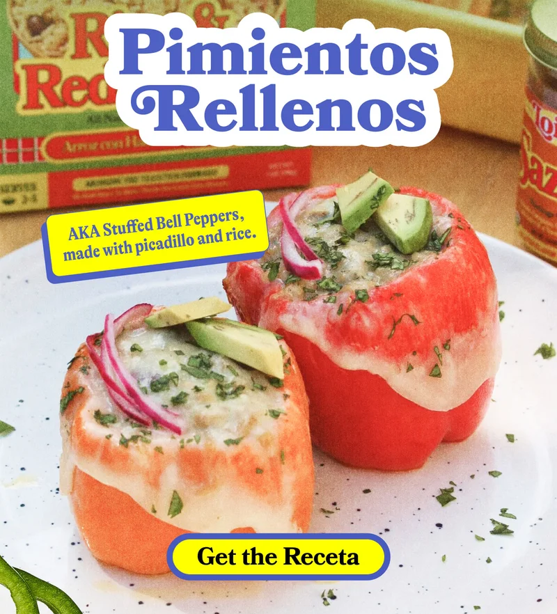 Pimientos Rellenos  aka Stuffed Bell Peppers, made with picadillo and rice. GET THE RECETA