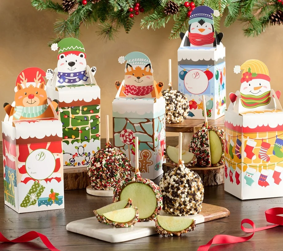 SH12/11 Mrs.Prindable's 5-Piece Large Holiday Apples w/ Gift Boxes