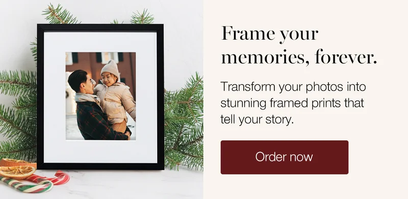 Frame your memories, forever. Transform your photos into stunning framed prints that tell your story.