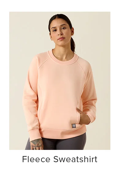 Fleece Sweatshirt in Tropical Peach Heather