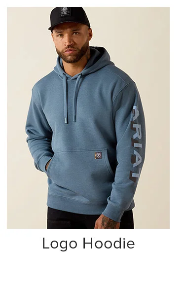 Logo Hoodie in Dusty Blue